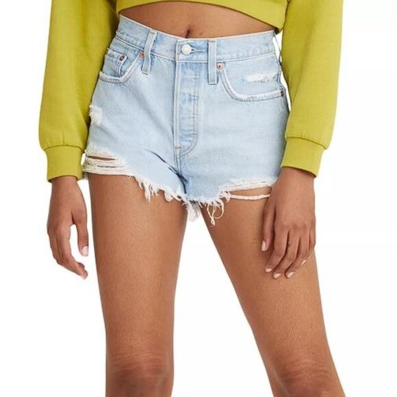 LEVI'S Women's 501 Original Fit High Rise Shorts Size 26 In OJAI T3 TOP - Picture 1 of 12
